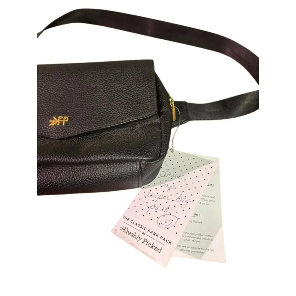 NWT Freshly Picked Black Diaper Bag Belt Bag Crossbody Fanny Pack Vegan Leather